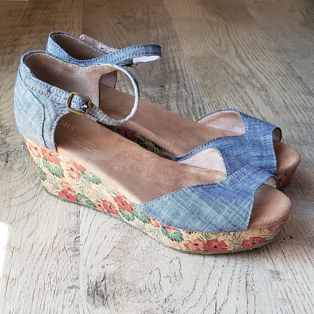TOMS Denim Platforms